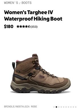 Keen Women's Targhee IV Lace-Up Hiking Boots in Brindle with Nostalgia Rose